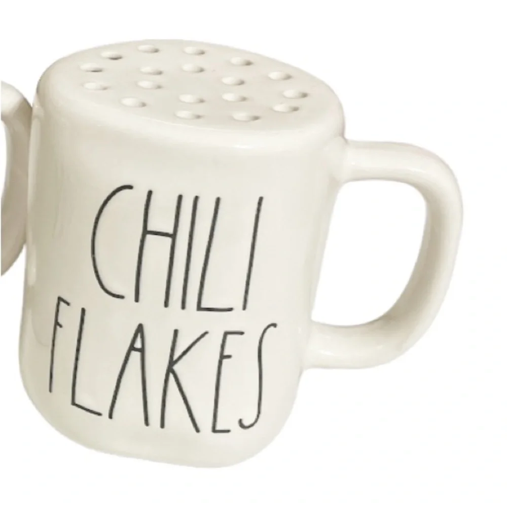 NEW Rae Dunn PARMESAN & CHILI FLAKES Shaker Set/2